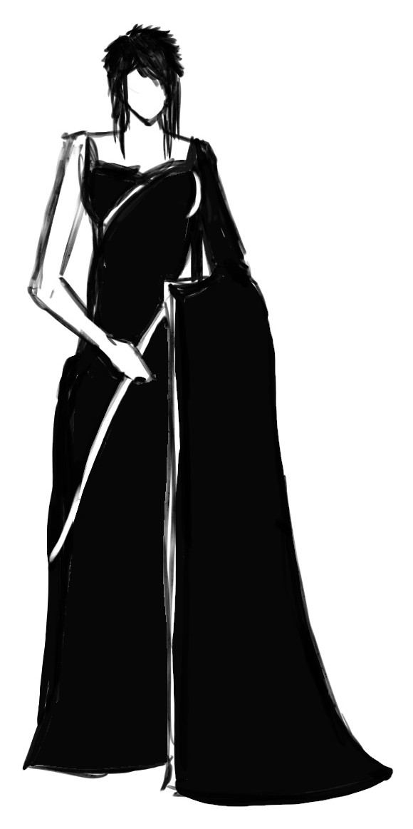 Silhouette in a long gown