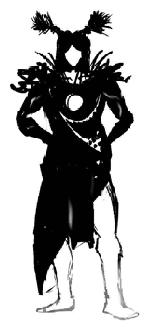 Silhouette with a feathered headdress